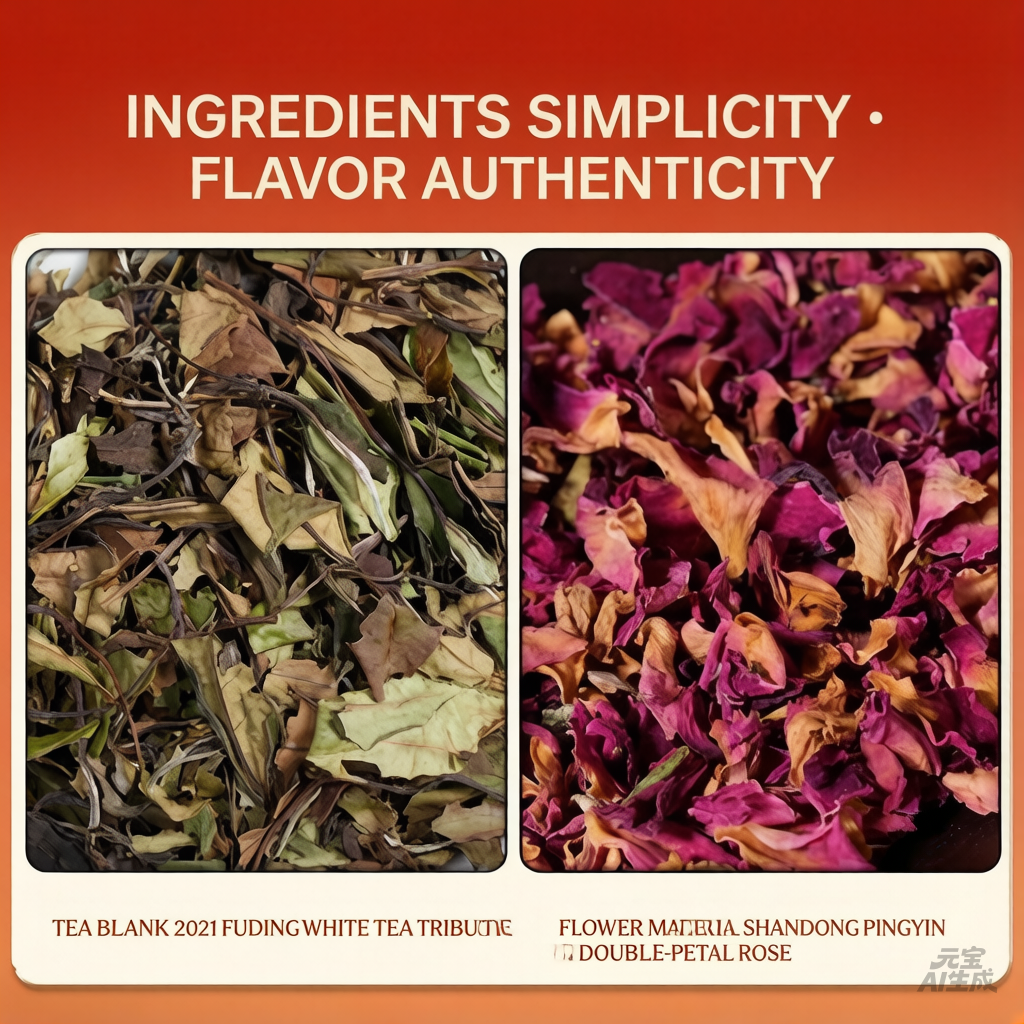 2025 Harvest Collection Rose White Loose Leaf Tea Bags - Organic Beverage Blend, Natural Flower Tea, Sweet Rose Opens the Box First, Real Petals, 3g×12 Pieces (36g Total), Hot & Cold Brewing Suitable, Organic Tea Blend, White Tea