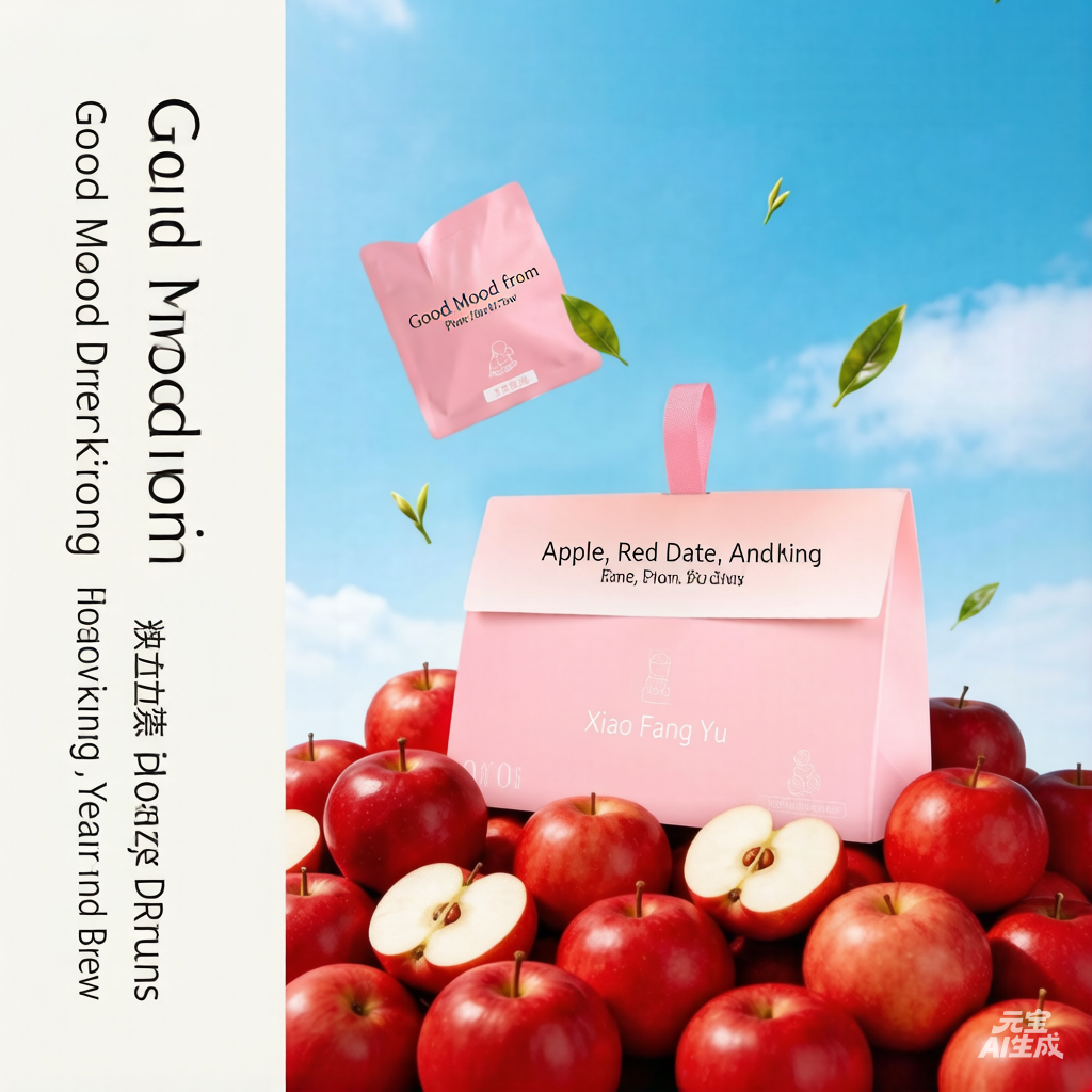 Apple & Red Date White Tea (Authentic Gongmei) – Dual Brew (Hot/Cold) Flavored Tea Bags, 3g/Bag, 10 Bags/Pack
