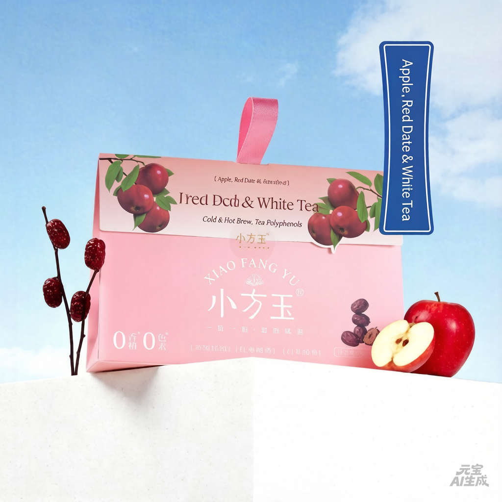 Apple & Red Date White Tea (Authentic Gongmei) – Dual Brew (Hot/Cold) Flavored Tea Bags, 3g/Bag, 10 Bags/Pack