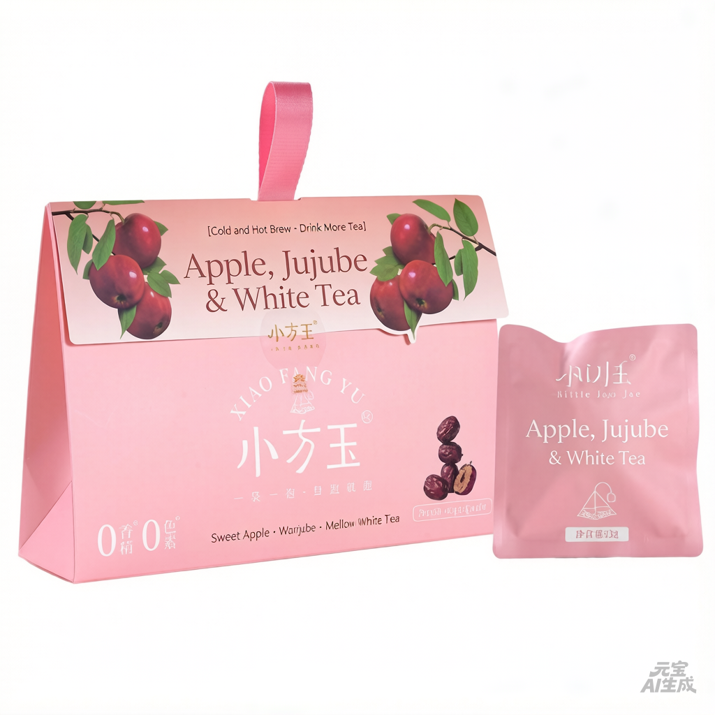 Apple & Red Date White Tea (Authentic Gongmei) – Dual Brew (Hot/Cold) Flavored Tea Bags, 3g/Bag, 10 Bags/Pack