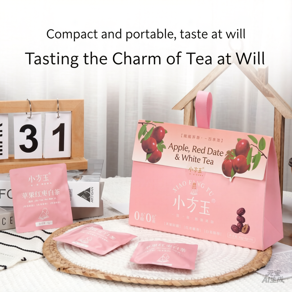 Apple & Red Date White Tea (Authentic Gongmei) – Dual Brew (Hot/Cold) Flavored Tea Bags, 3g/Bag, 10 Bags/Pack