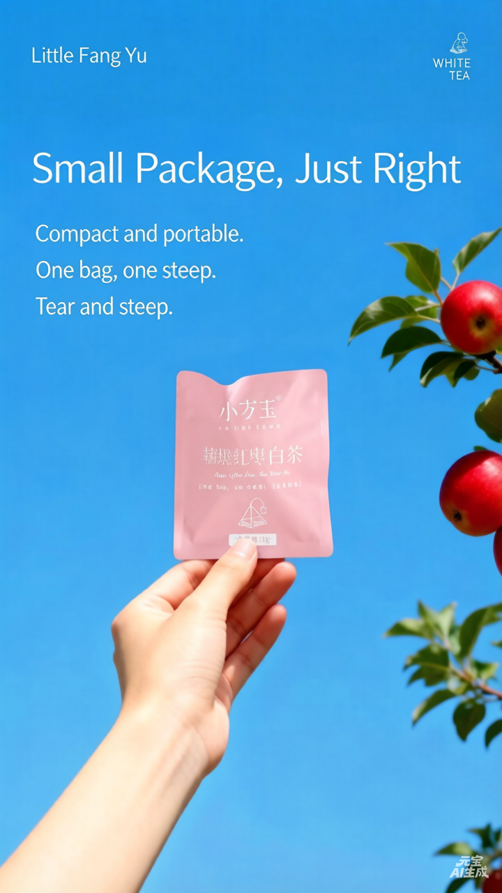 Apple & Red Date White Tea (Authentic Gongmei) – Dual Brew (Hot/Cold) Flavored Tea Bags, 3g/Bag, 10 Bags/Pack