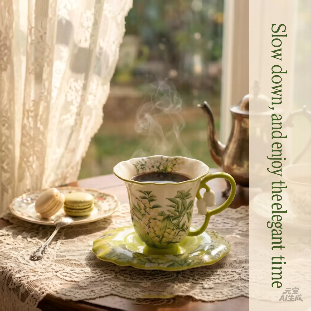 Smooth Ceramic French Look Retro Flowers Aesthetic Coffee Cup & Saucer Set (260ml) - Women's Drinkware Must-Haves, Ideal for Latte, Afternoon Tea