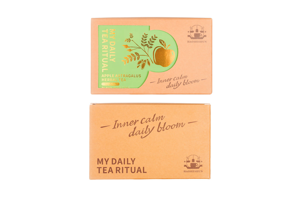 Apple Goji Berry & Ginseng Tea Bag – with Astragalus, Red Date, Ophiopogon | Herbal Fruit Tea for Wellness