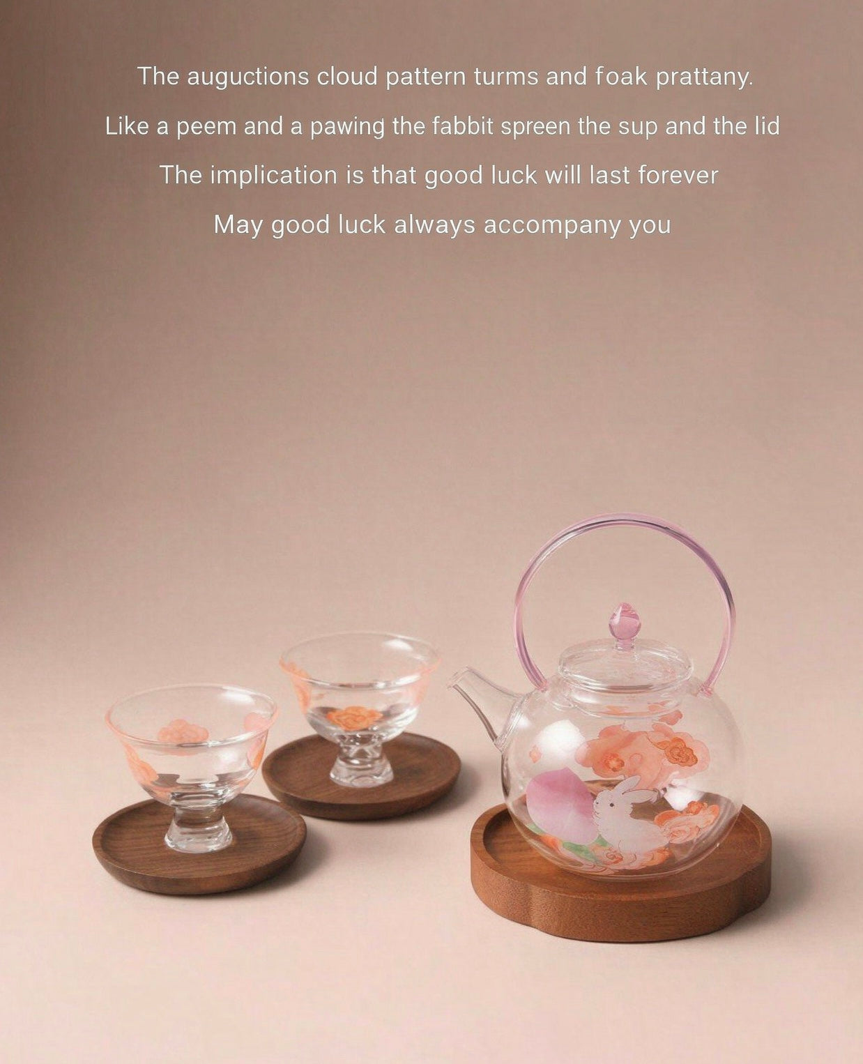Jade Rabbit Glass Tea Infuser Set , High-Borosilicate, Heat-Resistant, with Handle