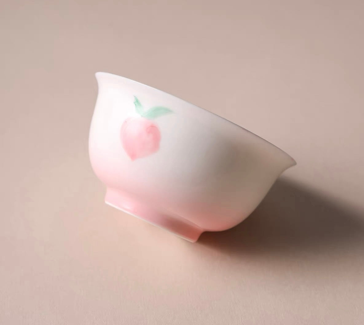 120ml Hand-Painted Peach Porcelain Gaiwan & Cup Set New Chinese Style Ceramic Tea Bowl High Aesthetic Gift for Women