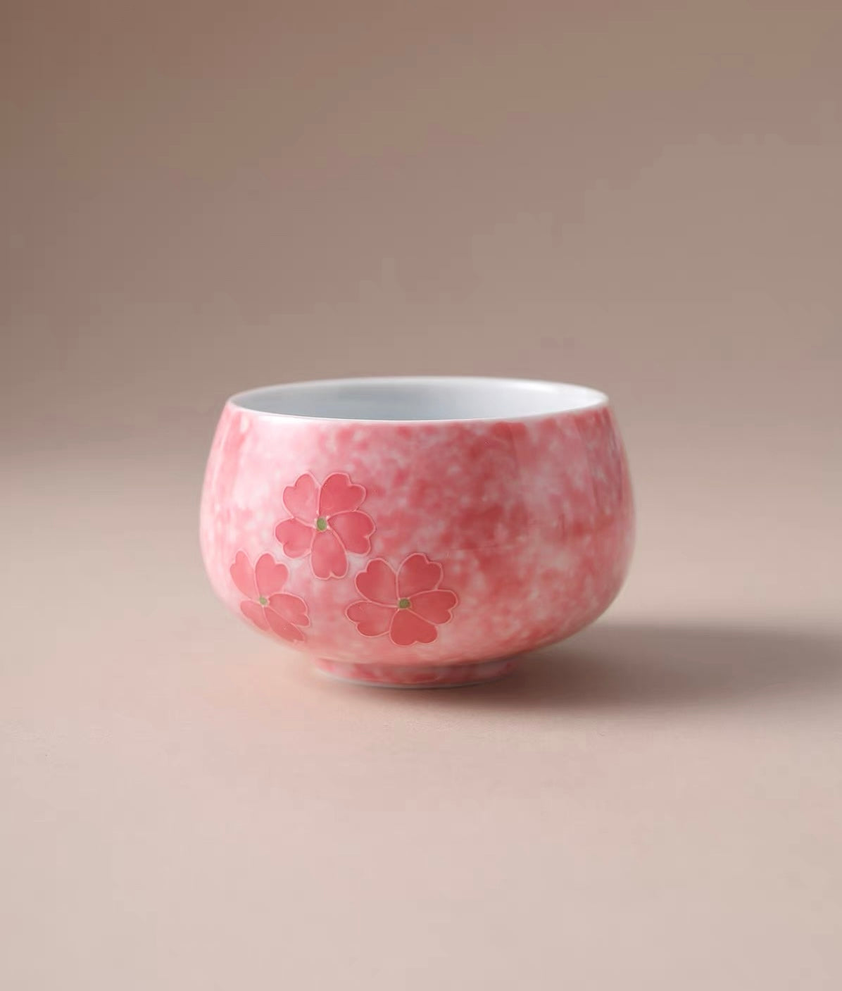 Sakura Solo Tea Set – Hand-Painted Yingqing Porcelain Teapot & Cup for One, Includes One Teapot and One Matching Cup