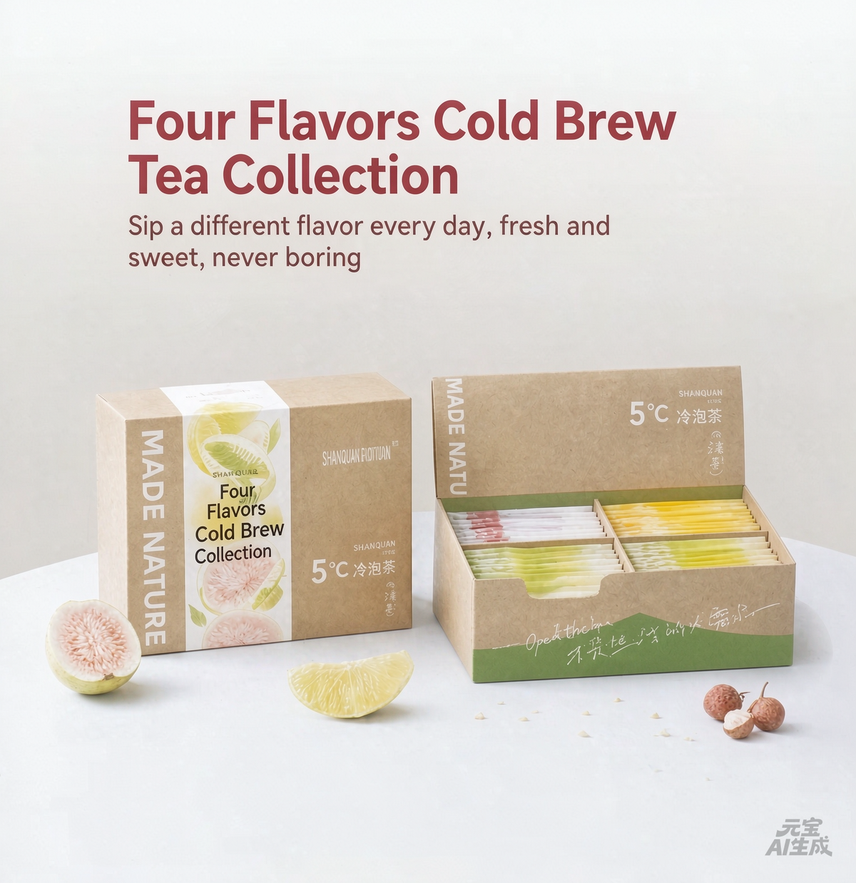 Iced Aroma 5° Cold Brew Tea Guava & Phyllanthus Emblica Qilan Black Tea Green Pomelo Matcha Dian Green Tea Lychee Rose Black Tea Osmanthus Oolong Tea