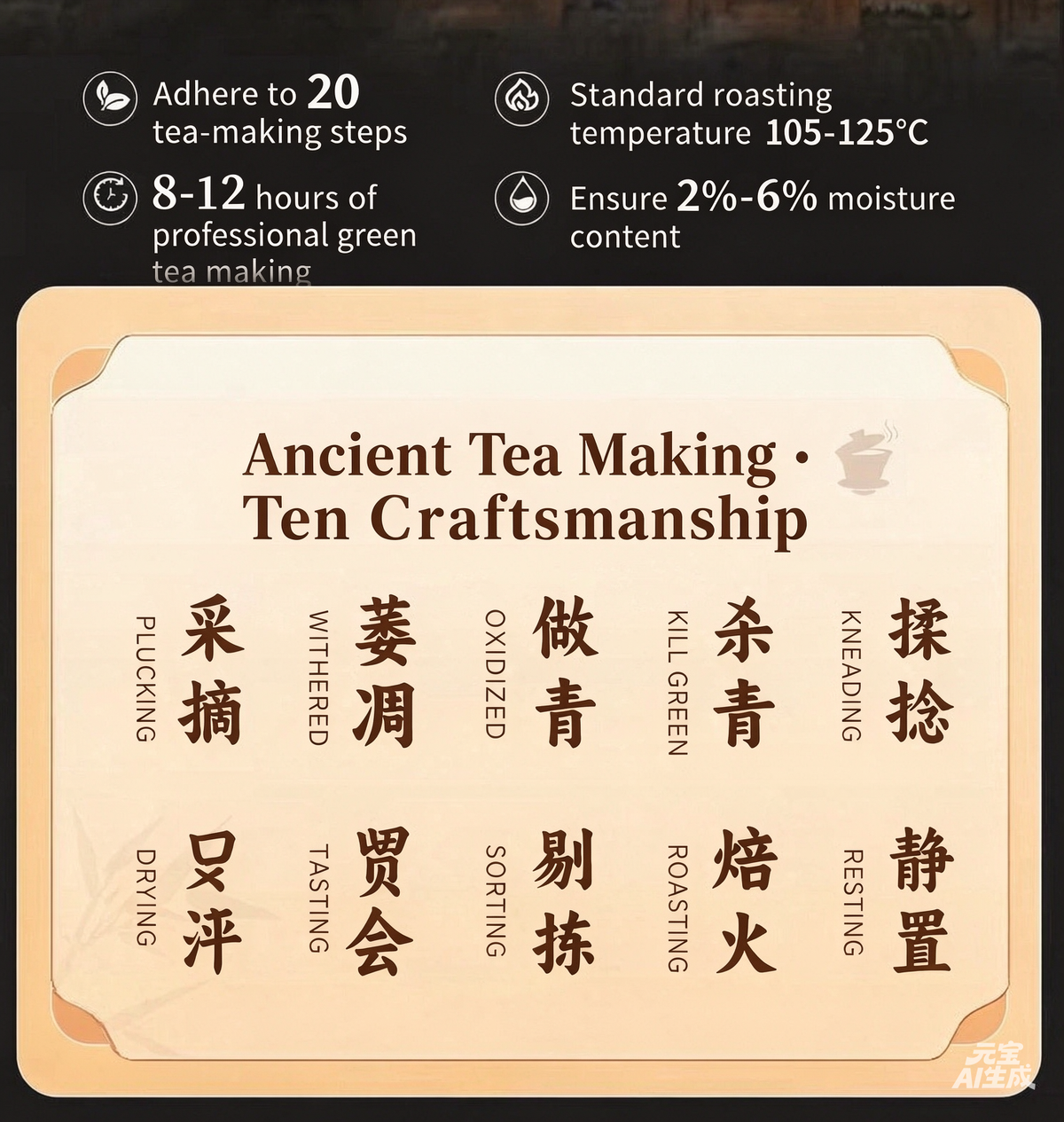 Zhengyan Matouyan Rougui Wuyi Rock Tea - 6 Bags/Box, High Mountain Cinnamon Oolong with Non-Gong Fu Craft