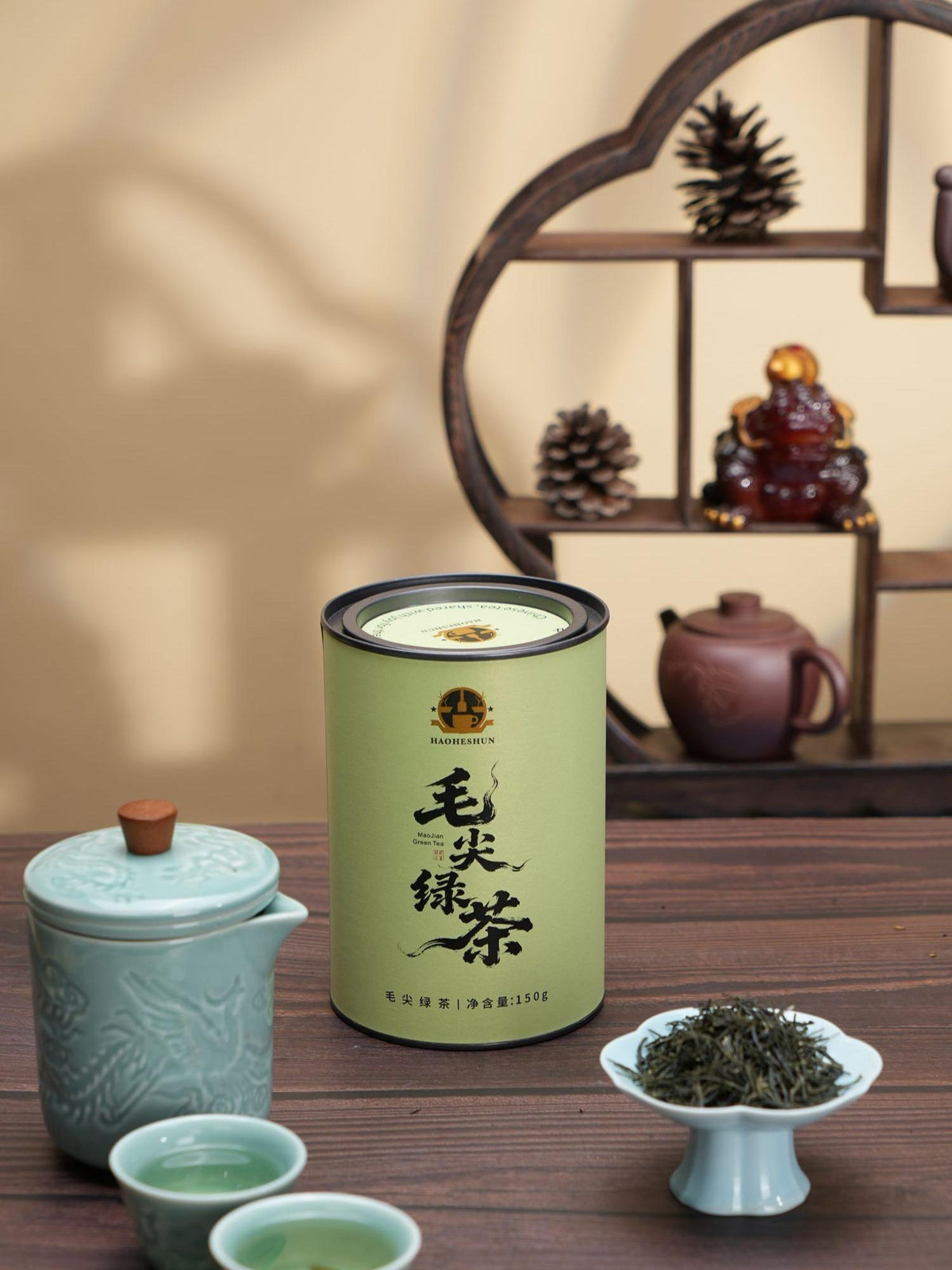 Grade One Daily Green Tea - Lishui Maojian 150g Tin, Premium Loose Tea from Zhejiang's Misty Mountains, Airtight Seal for Long-Lasting Freshness