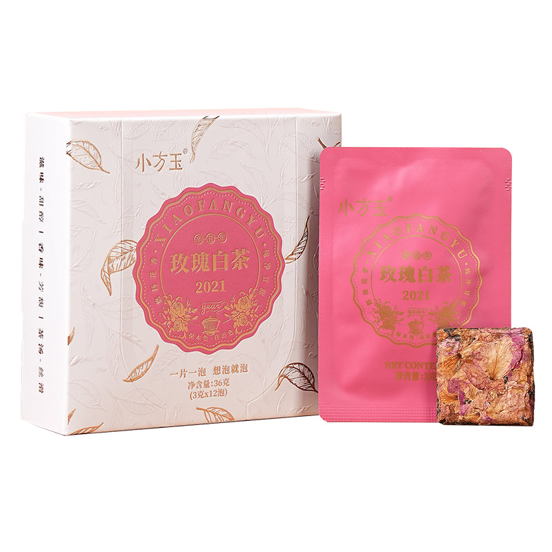 2025 Harvest Collection Rose White Loose Leaf Tea Bags - Organic Beverage Blend, Natural Flower Tea, Sweet Rose Opens the Box First, Real Petals, 3g×12 Pieces (36g Total), Hot & Cold Brewing Suitable, Organic Tea Blend, White Tea