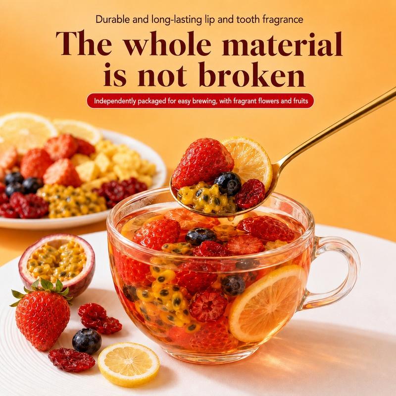 Cranberry Fruit & Herbal Tea Beverage - Clean, Honey-Infused, Vitamin C-Rich Blend (Loose/Tea Bags) for Hydrated Skin, Radiant Natural Glow